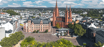 Stadtbild von Wiesbaden für den Cannabis-Arzt in der Nähe.